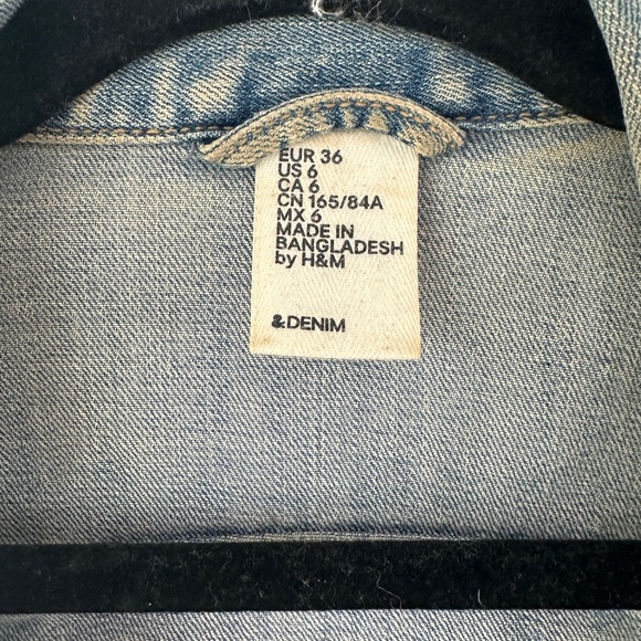 H&M denim blue Jean button up jacket fall winter casual country western party 6 - Picture 9 of 12